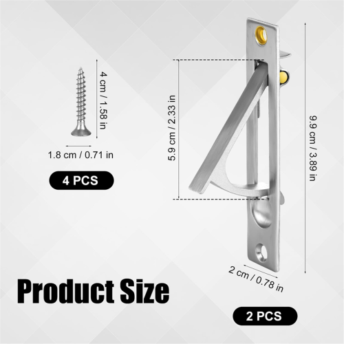 2Pcs Pocket Door Edge Pull,Pocket Door Handle with Screws, Hardware 1