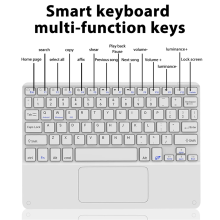 10-Inch Touchpad Bluetooth Keyboard, Black - Ultra-Thin, Type-C Fast Charge, Large Touchpad, Android/iOS/iPadOS Compatible