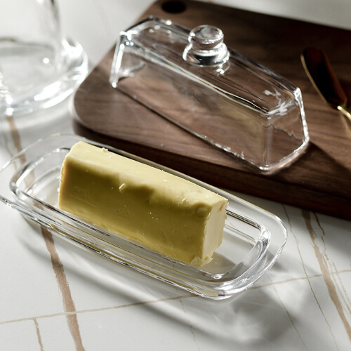Γυάλινο πιάτο βουτύρου με καπάκι Cream Cheese Dish Clear Butter Dish Butter 2