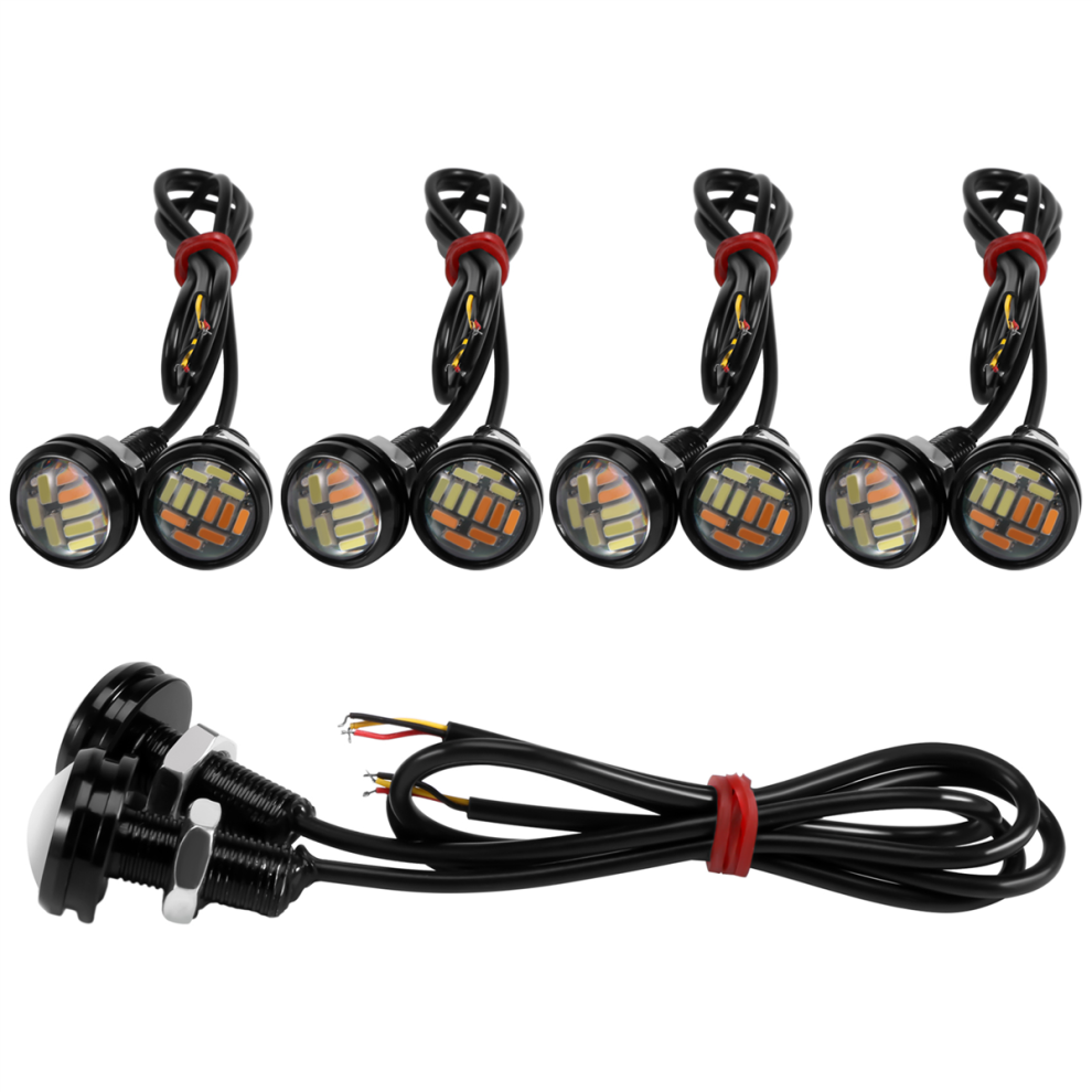 10 Pezzi 12V 23Mm Bicolore Switchback 4014 Smd 12 Led Drl Luci Di Direzione-image