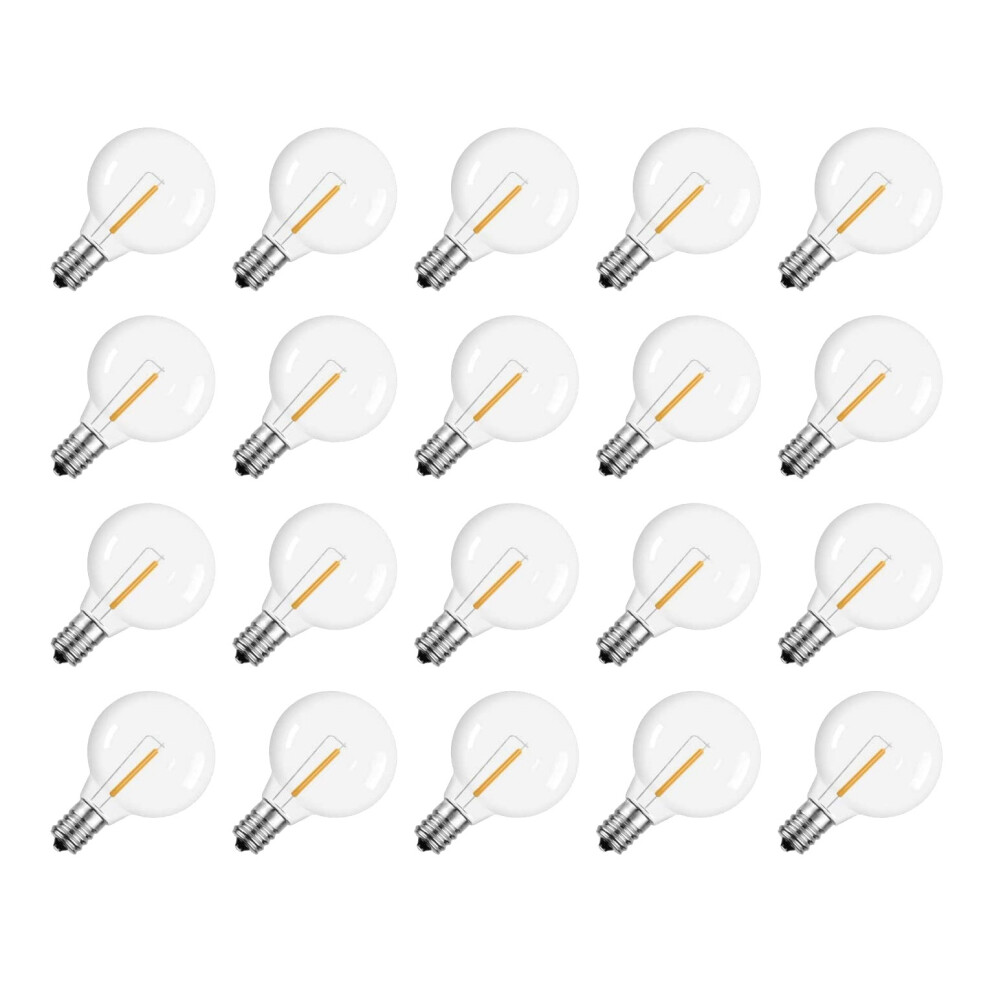 Sem 20Pcs G40 Led Bulbs E12 Screw Base For Solar String S Warm Light