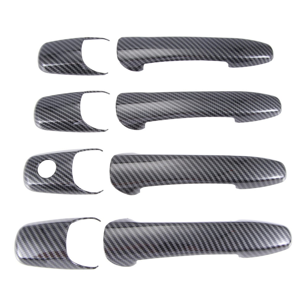 Cubierta De Manija De Puerta De Coche De Fibra De Carbono Para Molduras De Cubierta Con Orificios-image
