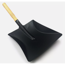 Metal Coal Shovel Strong Wooden Handle 9" Black Fireside Dust Ash Pan