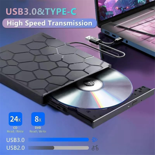 Εξωτερική συσκευή αναπαραγωγής CD/DVD Drive, USB 3.0 CD/DVD-ROM +/-RW CD Burner 1