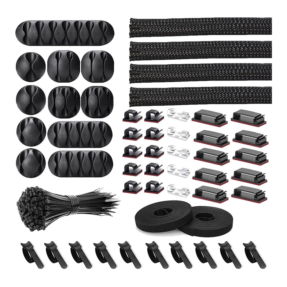 152 Pcs Cable Management Cord Organizer Kit, Cable Organizer Clips 4853816476943