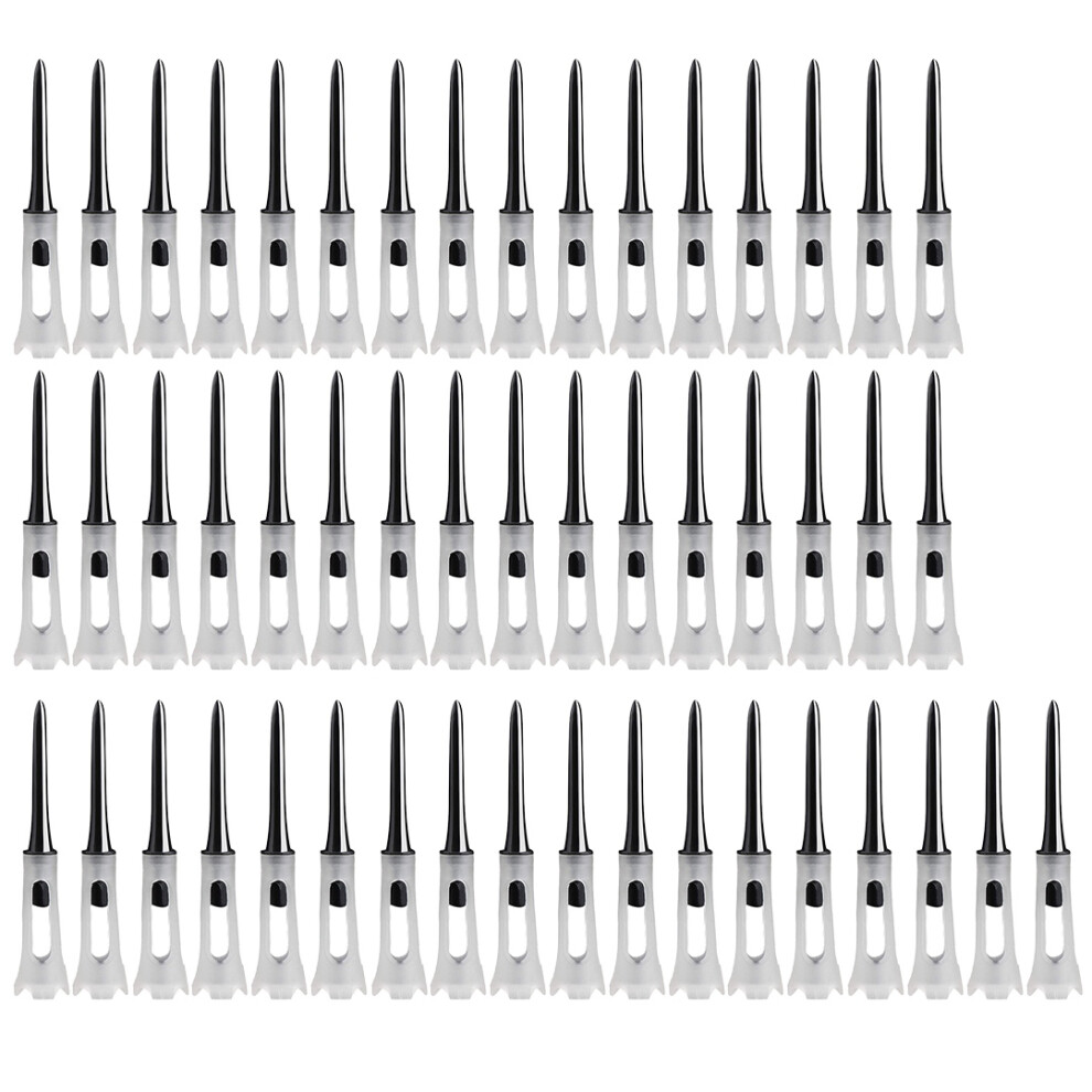 50 Stuks Golf Tee Dubbellaags Plastic Bal Tee Zacht Laag Zwart-image