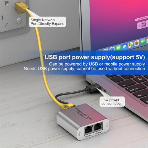 Ethernet Splitter 1 to 2 High Speed Gigabit Ethernet Switch 2