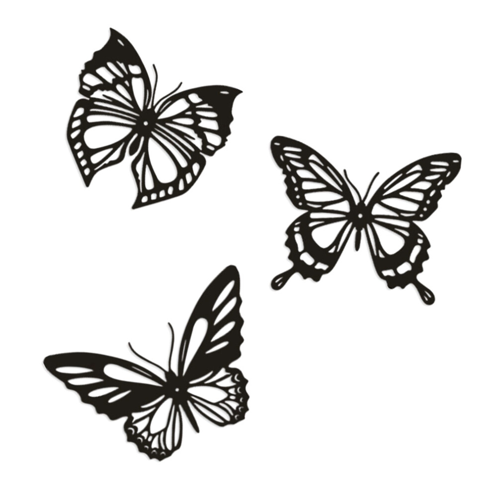 Sem 3Pcs Butterfly Metal Wall Decor Farmhouse Home Office Bedroom Decor