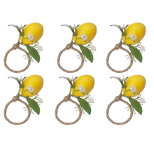 Anelli per tovaglioli al limone Set di 6 porta tovaglioli a forma di foglia di vite al limone A
