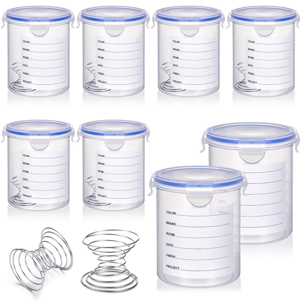 8 Sets Verfcontainer Met Mengbal, Retoucheerverfbekers (800 Ml)-image