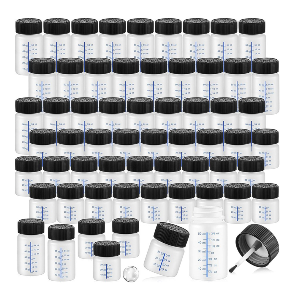 60 Pcs Touch Up Paint Bottles With Applicator Brush And Lids 4853816462281