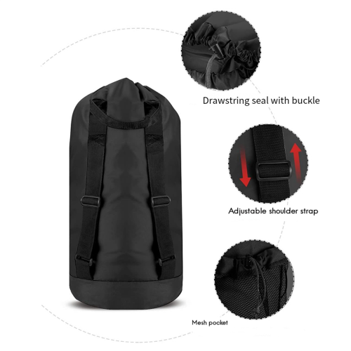 Laundry Bag with Shoulder Straps and Mesh Pocket Laundry Backpack 2