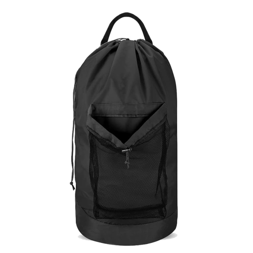 Laundry Bag with Shoulder Straps and Mesh Pocket Laundry Backpack 1