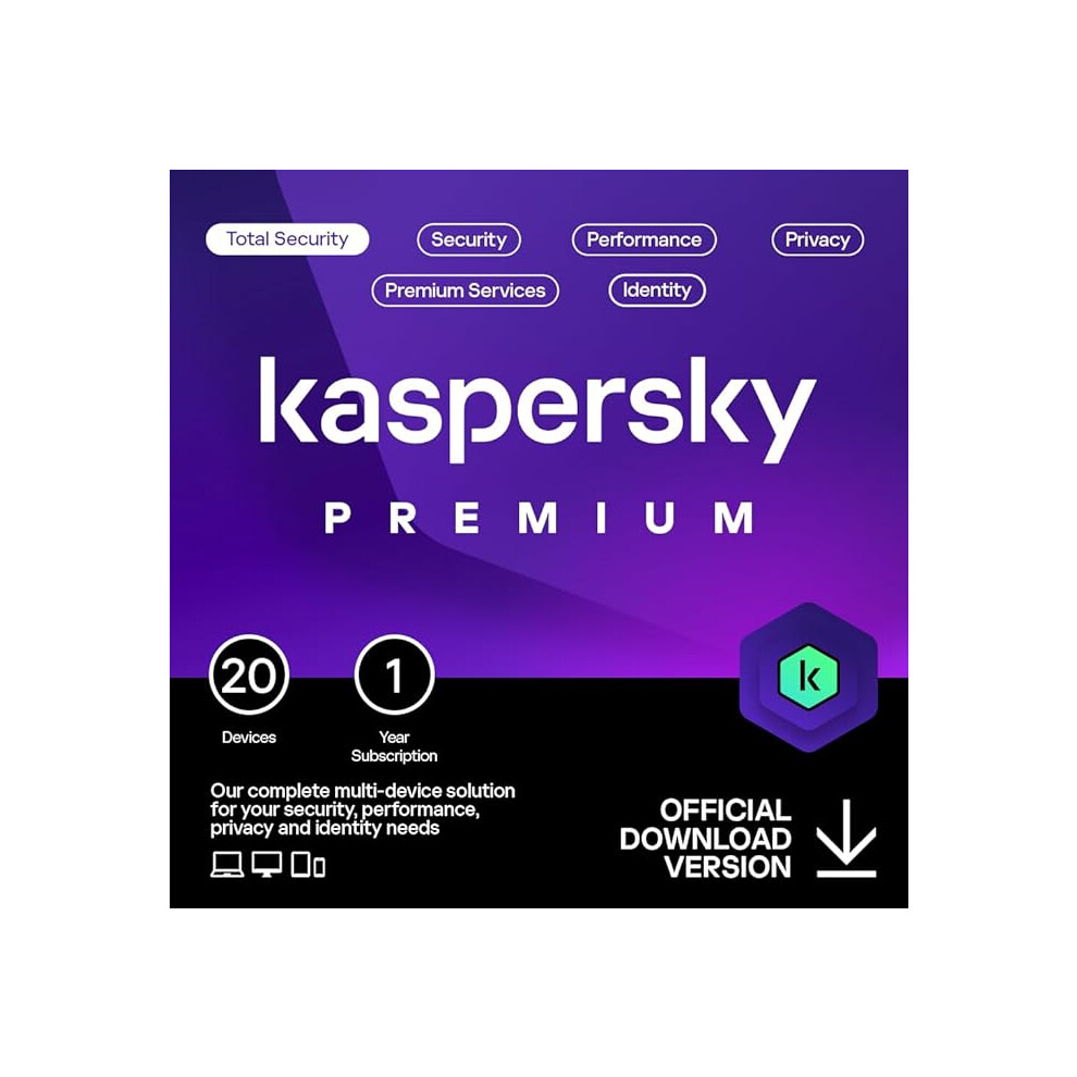 Kaspersky Premium + Customer Support UK Edition. 20-Device 1 year