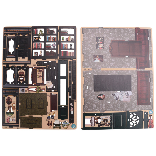 Κιτ βιβλιοπωλείου DIY Book Nook Owl, με κιτ ελαφρών μοντέλων για ενήλικες 1