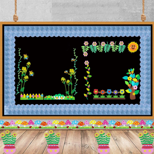 20M Ombre Blue Scallops Bulletin Board Borders Straight Borders 1