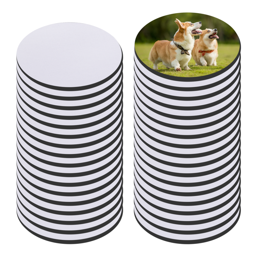 35 Pezzi Sottobicchieri Rotondi In Bianco Per Sublimazione, Tappetino Per Tazze In Bianco Per Sublimazione