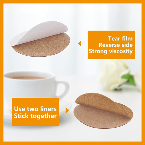 100 PCS self Adhesive Cork Round Coaster Backing with self Adhesive 1