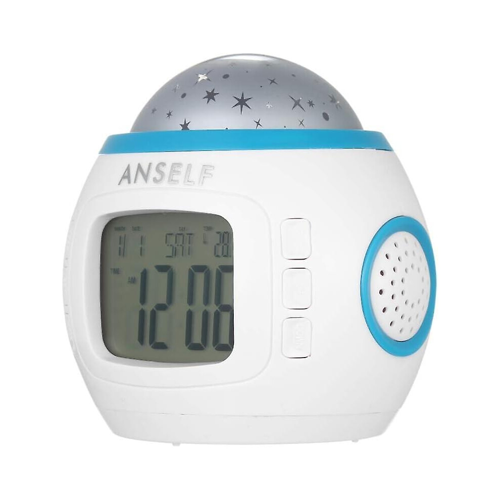 Led Alarm Clock, Night Alarm Clock Projector Starry Ceiling, Music Night With Temperature And Date Display Light Venisymlis