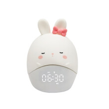 Cartoon Rabbit USB Charging Alarm Clock With Night Light