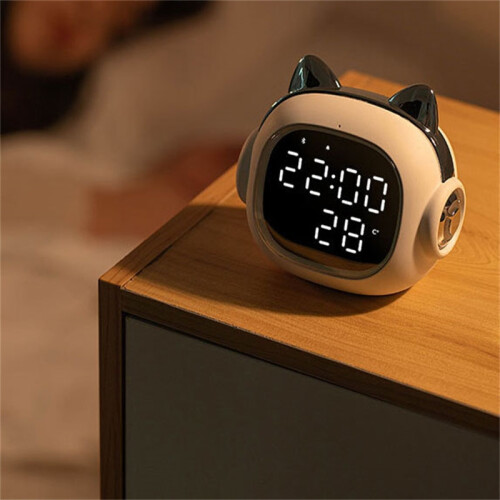 Funny Cat Digital Alarm Clocks With Bluetooth Speake - Pink 1