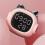 Funny Cat Digital Alarm Clocks With Bluetooth Speake - Pink 4
