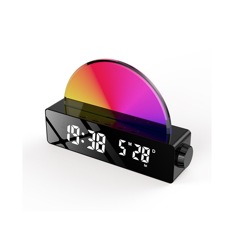 Venisymlis Illuminated Alarm Clock, Wake-Up Lamp With Sunrise Simulation, Snooze/6 Ringtones/10 Sleep Sounds/Ti