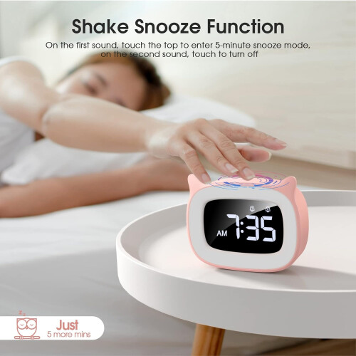 Alarm Clock LED Night Light Pendulum Clock 2