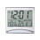 Silver Digital Alarm Clock Desktop Temperature Lcd Display 1