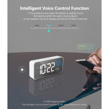 1 Piece (Silver) Digital Alarm Clock, LED Alarm Clock With Snooze Function, Charging B Port
