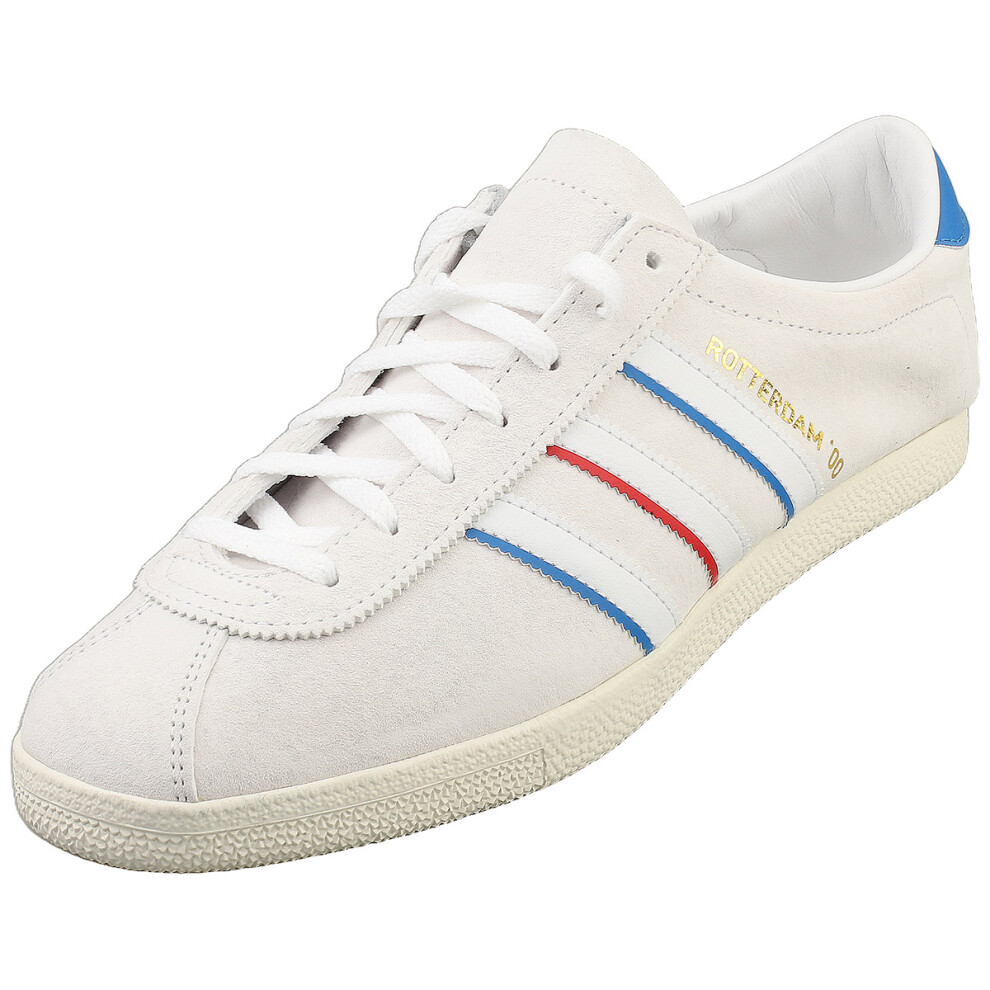 (7) Adidas Rotterdam Mens Fashion Trainers In White Blue Red