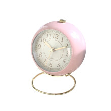 3 Inch Vintage Metal Kids Table Clock - Pink