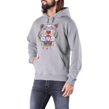 (Grey, S) KENZO Mens Hoodie Classic Tiger Hoodie Jumper