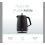 Swan Swan Serenity Black Kettle, 4 Slice Toaster, Bread Bin, Canisters Set 3