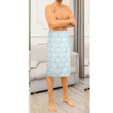 (Shell White - Mens) Mens Kids Towel Wrap Soft Shower Towel Mircofiber