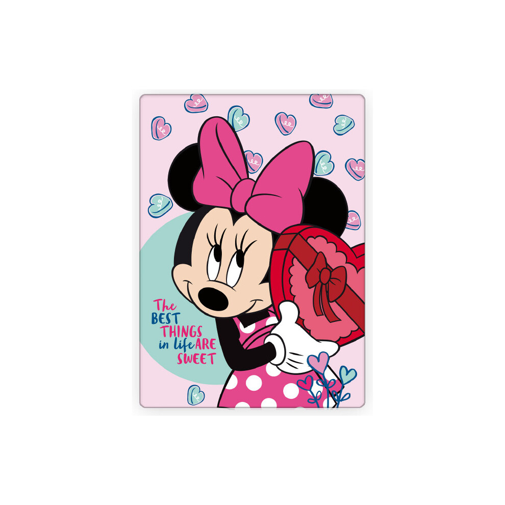 Disney Minnie Mouse Fleece Throw Blanket 100 X 140 Cm Hearts