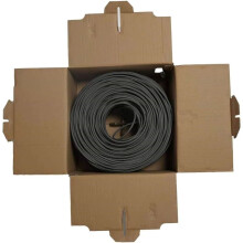 100M Black CAT6 Copper Network Cable Drum High-Speed Ethernet Roll
