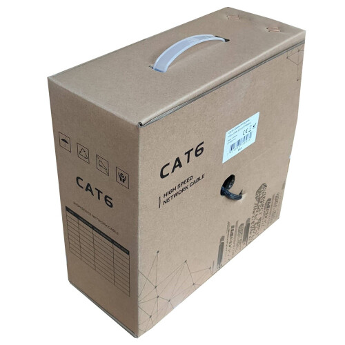 100M Black CAT6 Copper Network Cable Drum High-Speed Ethernet Roll 1