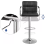 2PCS Faux Leather Swivel Bar Stools with Arms, Adjustable Chrome Base 4