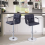 2PCS Faux Leather Swivel Bar Stools with Arms, Adjustable Chrome Base 1