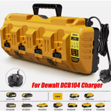 4-Port DCB104 Fast Charger For Genuine 12V/20V Lithium DCB205 XR Ba...