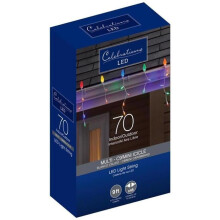 Celebrations 9096434 9 ft. Blue LED C9 Icicle Christmas Lights, Multi Color- 70 Count