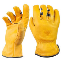 Bear Knuckles 7016845 Cowhide Leather Driver Gloves, Yellow - Extra Large