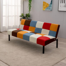 Panana Sofa Bed Click Clack Modern Sleeper Sofa Settee Rainbow Patchwork for Living Room/Guest Room