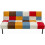 Panana Sofa Bed Click Clack Modern Sleeper Sofa Settee Rainbow Patchwork for Living Room/Guest Room 4