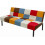 Panana Sofa Bed Click Clack Modern Sleeper Sofa Settee Rainbow Patchwork for Living Room/Guest Room 5