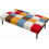 Panana Sofa Bed Click Clack Modern Sleeper Sofa Settee Rainbow Patchwork for Living Room/Guest Room 7