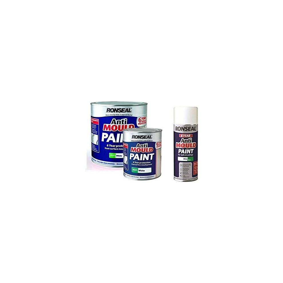 Ronseal 6 Year Anti Mould Paint Matt White 750Ml 8000000015716