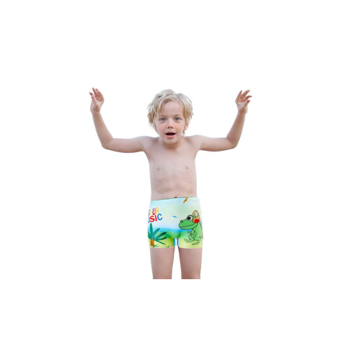 Boys Swimming Trunks Swimming Hat Set Green L