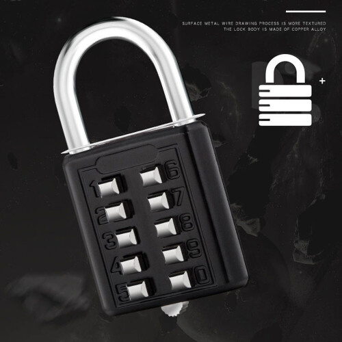 Key password Hanging lock cabinet lock 5 -digit password black